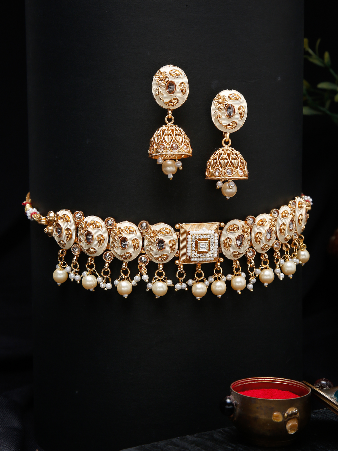 YouBella Jewellery Celebrity Inspired Gold Plated Necklace Jewellery Set for Girls and Women